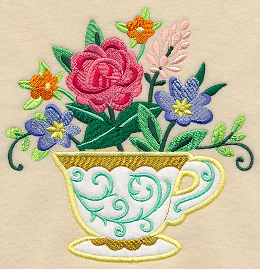 Teacup In Bloom (Applique)