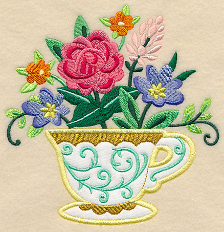 Teacup In Bloom (Applique)