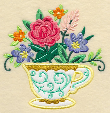 Teacup In Bloom (Applique)