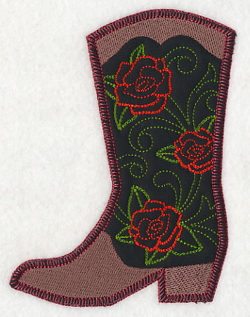 Cowboy Boot with Roses (Heirloom Applique)