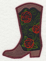 Cowboy Boot with Roses (Heirloom Applique)