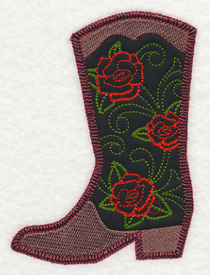 Cowboy Boot with Roses (Heirloom Applique)