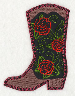 Cowboy Boot with Roses (Heirloom Applique)