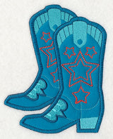 Cowboy Boot Pair with Stars (Heirloom Applique)