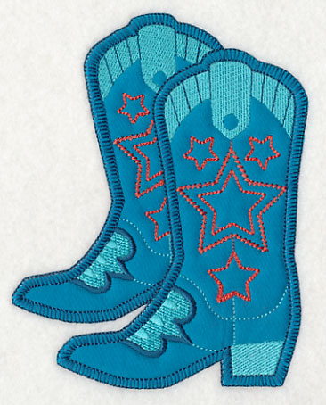 Cowboy Boot Pair with Stars (Heirloom Applique)