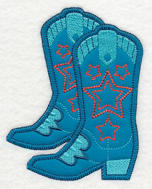 Cowboy Boot Pair with Stars (Heirloom Applique)