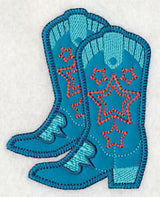 Cowboy Boot Pair with Stars (Heirloom Applique)