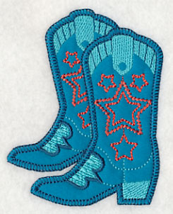 Cowboy Boot Pair with Stars (Heirloom Applique)