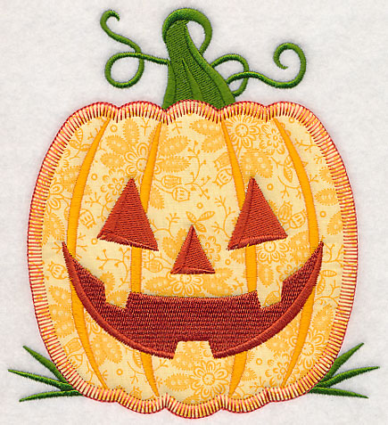 Grinning Halloween Pumpkin (Heirloom Applique)