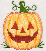 Grinning Halloween Pumpkin (Heirloom Applique)