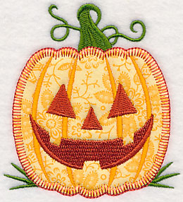 Grinning Halloween Pumpkin (Heirloom Applique)