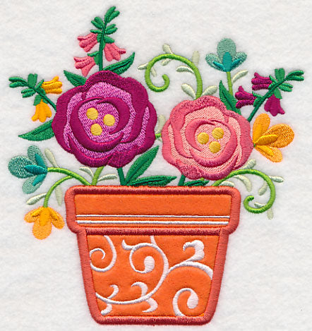 Blooming with Beauty Pot (Applique)