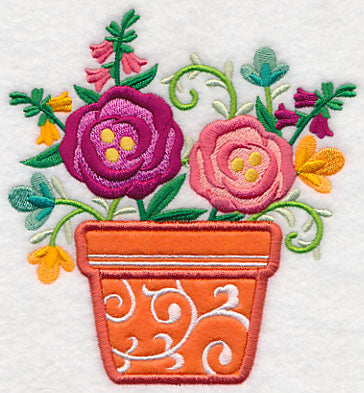 Blooming with Beauty Pot (Applique)