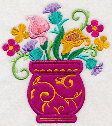 Blooming with Beauty Vase (Applique)