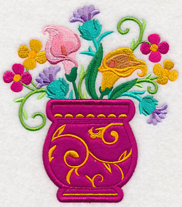 Blooming with Beauty Vase (Applique)