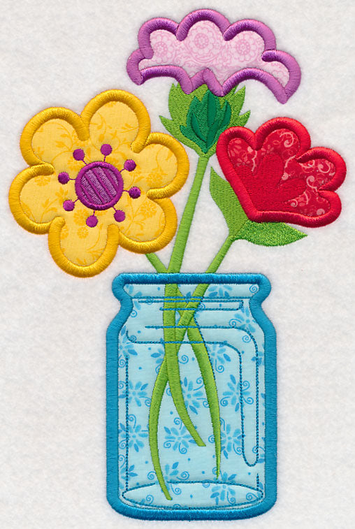 Garden Mason Jar (Applique)
