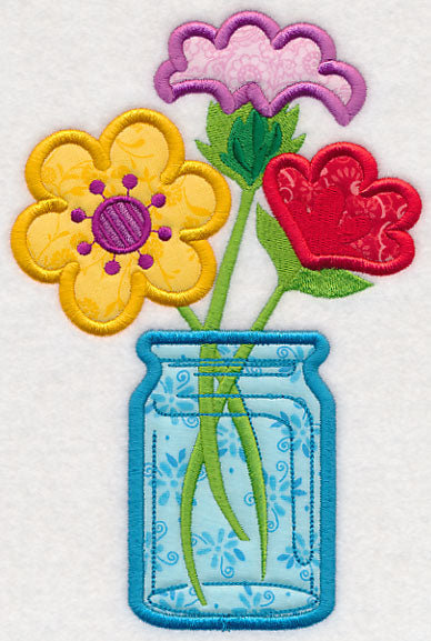 Garden Mason Jar (Applique)