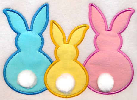 Bunny Puff Trio (Applique)