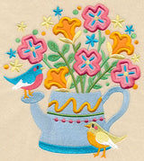 Blooming Watering Can (Multi-Piece Applique)