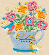 Blooming Watering Can (Multi-Piece Applique)