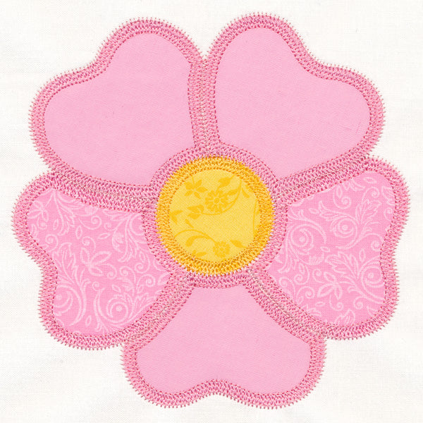 Wild Rose Quilt Block (In-the-Hoop)