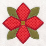 Christmas Quilt Block - Poinsettia (In-the-Hoop)