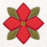 Christmas Quilt Block - Poinsettia (In-the-Hoop)
