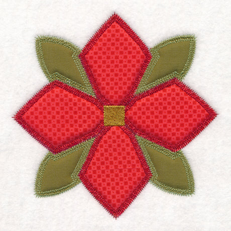 Christmas Quilt Block - Poinsettia (In-the-Hoop)