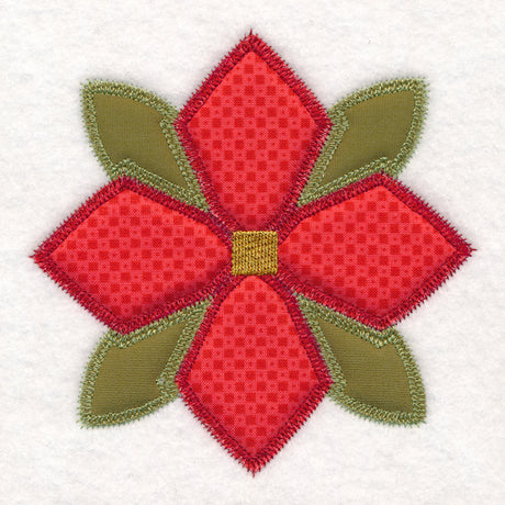 Christmas Quilt Block - Poinsettia (In-the-Hoop)