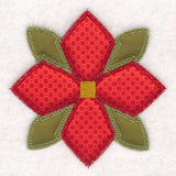 Christmas Quilt Block - Poinsettia (In-the-Hoop)