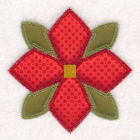 Christmas Quilt Block - Poinsettia (In-the-Hoop)