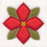 Christmas Quilt Block - Poinsettia (In-the-Hoop)