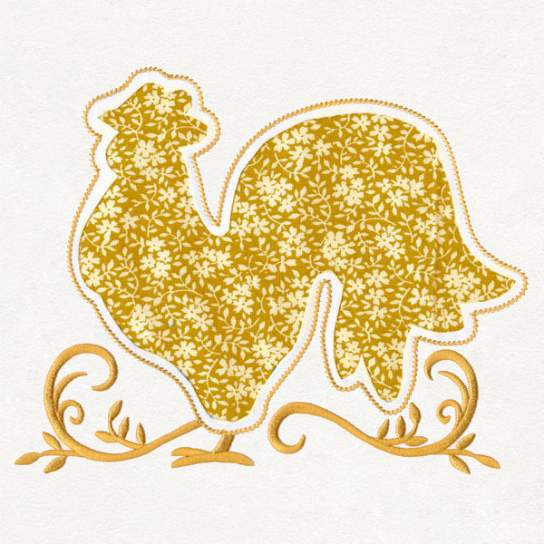 Rooster Silhouette (Reverse Applique)