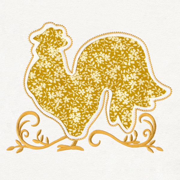 Rooster Silhouette (Reverse Applique)