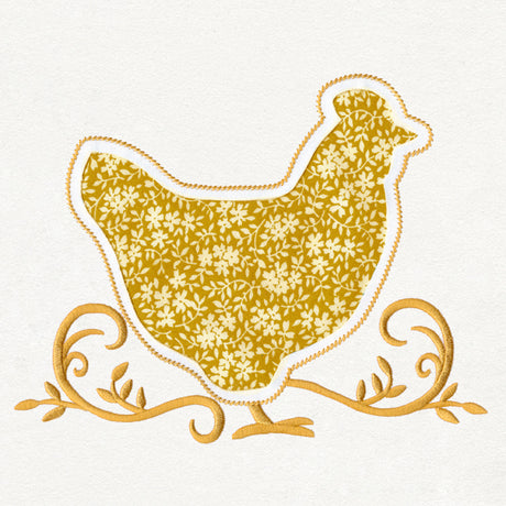 Hen Silhouette (Reverse Applique)