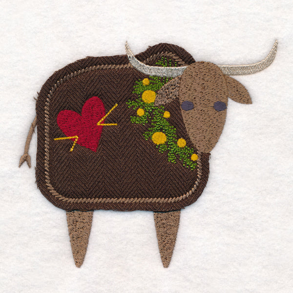 Primitive Christmas Ox (Crafty Cut Applique)