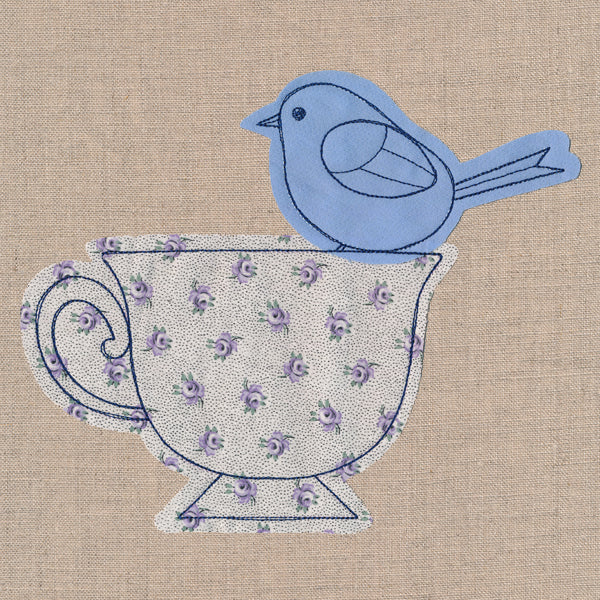 Teacup with Bird (Crafty Cut Applique)