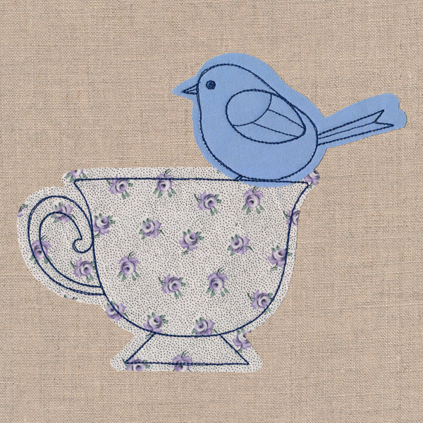 Teacup with Bird (Crafty Cut Applique)