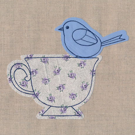 Teacup with Bird (Crafty Cut Applique)
