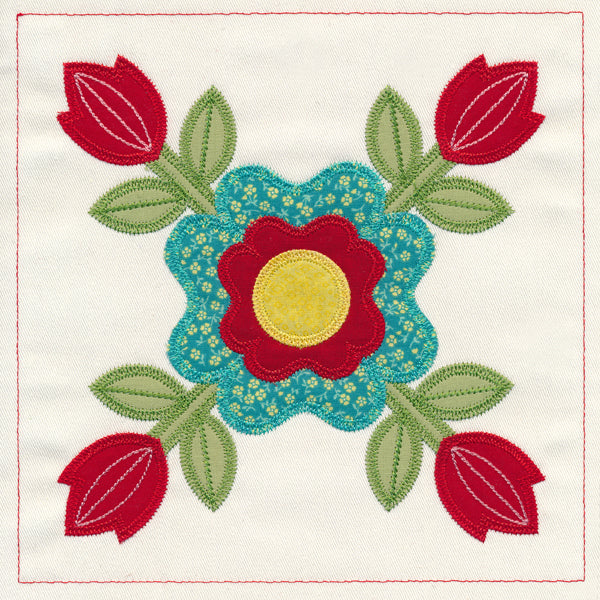 Rose of Sharon Quilt Block (In-the-Hoop)