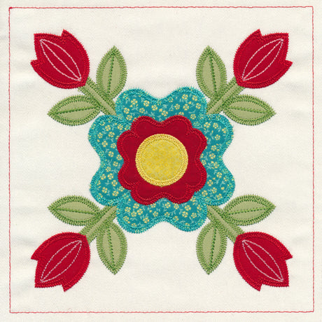 Rose of Sharon Quilt Block (In-the-Hoop)
