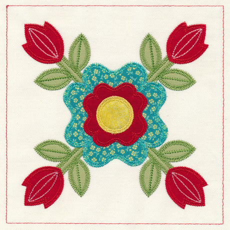 Rose of Sharon Quilt Block (In-the-Hoop)