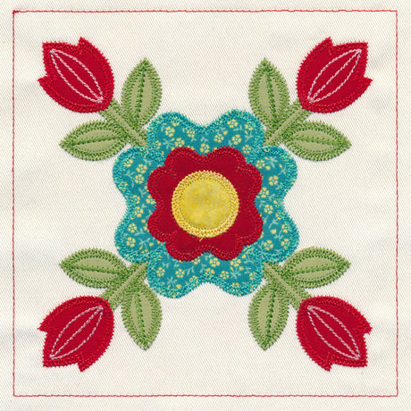 Rose of Sharon Quilt Block (In-the-Hoop)