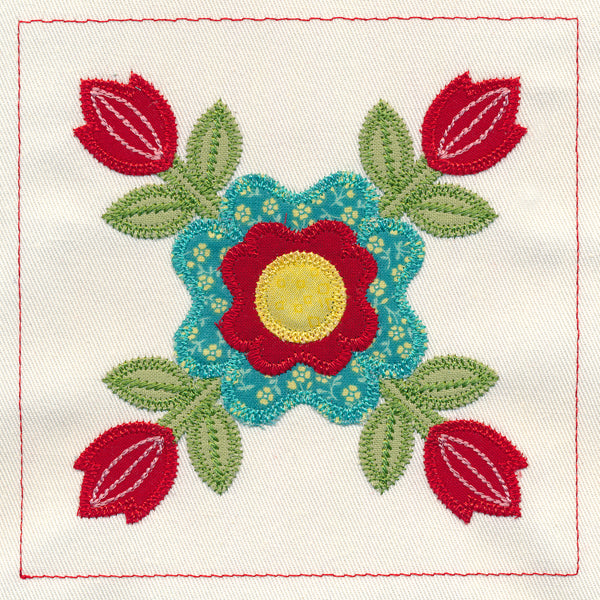 Rose of Sharon Quilt Block (In-the-Hoop)
