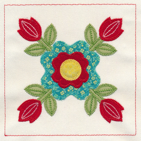 Rose of Sharon Quilt Block (In-the-Hoop)