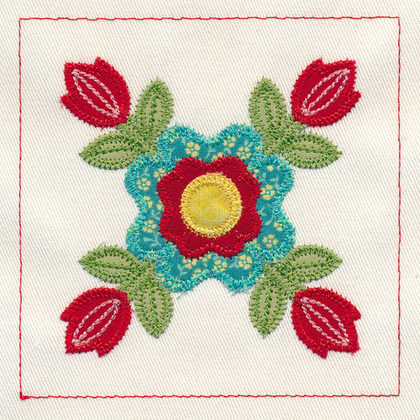 Rose of Sharon Quilt Block (In-the-Hoop)