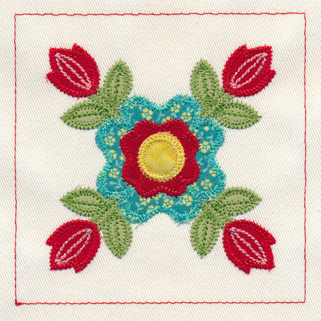 Rose of Sharon Quilt Block (In-the-Hoop)