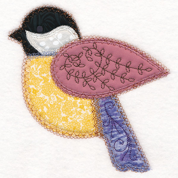 Crazy Patchwork Chickadee (Heirloom Applique)