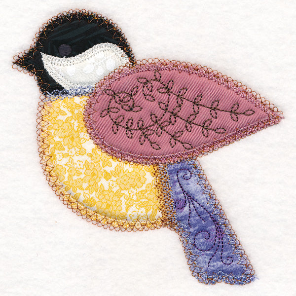 Crazy Patchwork Chickadee (Heirloom Applique)