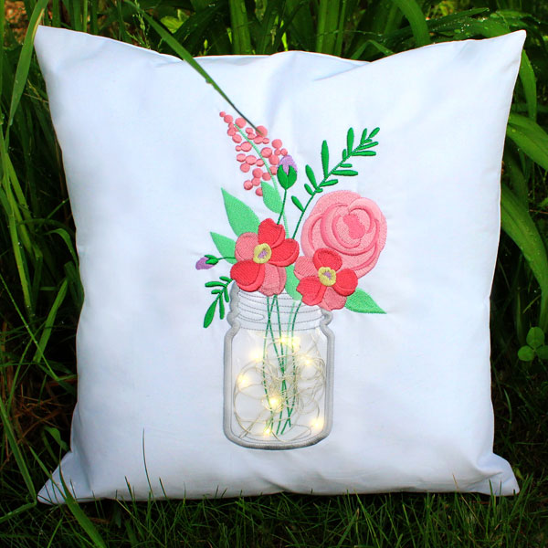 Blissful Petal Party Mason Jar (Vinyl Applique)